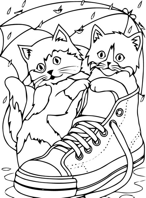 Cat 1800 Animals Printable Coloring Pages