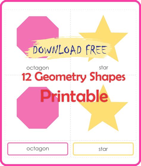 Geometric Shapes With Names Printable Montessoriseries