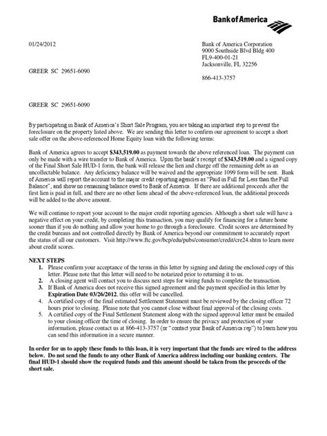This package of documents eliminates the preliminary arms length affidavit that was in use for. Bank of America HELOC Short Sale Approval | Short Sale ...