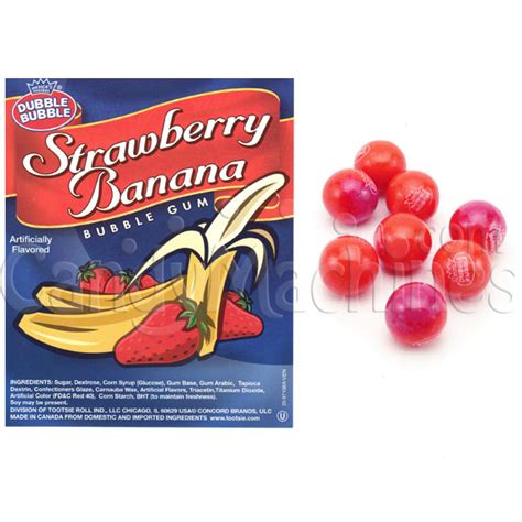 Strawberry Banana Vending Gumballs 1 Inch 850 Ct