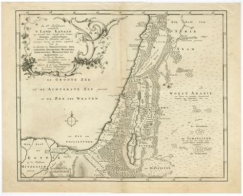 Antique Map Of The Biblical Land Of Canaan By Lindeman C1758