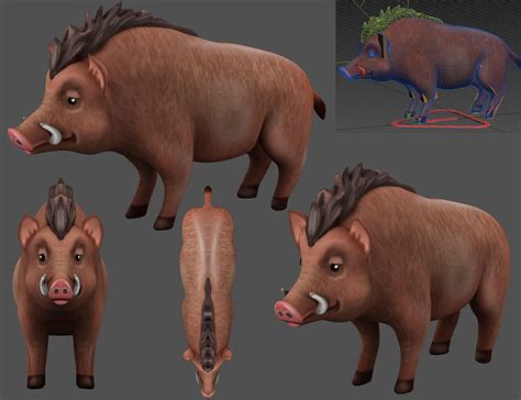 Boar 3d Wild 3d Model Animated Rigged Cgtrader