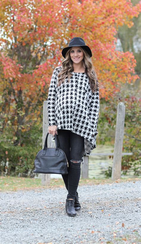 Maternity Style Houndstooth Poncho Lauren Mcbride