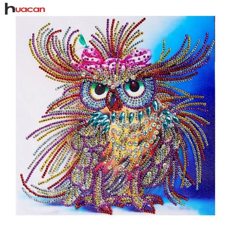 3d Diy Diamond Painting Feathery Flamboyant Owl Partial Craft Kit