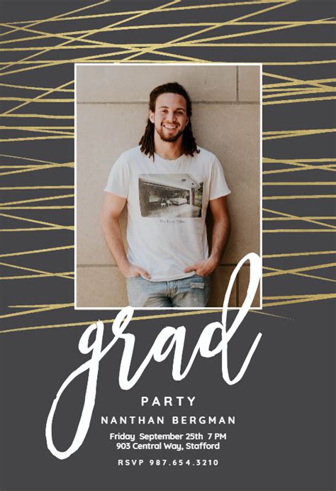 We've assembled an eclectic collection of graduation announcements that includes options to add a favorite photo and designs that offer multiple color schemes. Unparalleled lines - Graduation Party Invitation Template (Free) | Greetings Island | Graduation ...