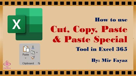 How To Use Cut Copy Paste And Paste Special Tools In Excel 365 Youtube
