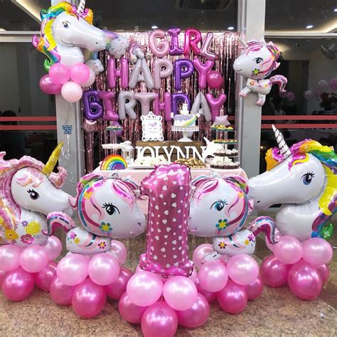 Unicorn Pink Balloon Set Up For Kids Party Design And Craft Others On