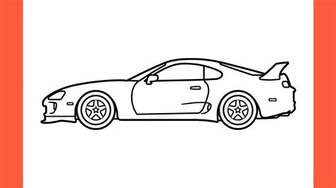 How To Draw A Toyota Supra A Easy Drawing Toyota Supra Mk Iv Rz Jza Car Step By