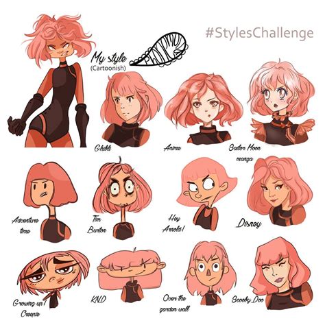 Style Challenge Done Character Design Cartoon Cartoon Art Styles