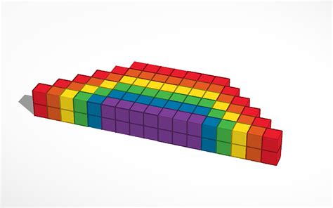 3d Design The Pixel Rainbow Tinkercad