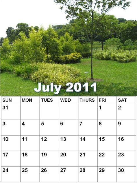 Wallalaf July 2011 Calendar With Holidays