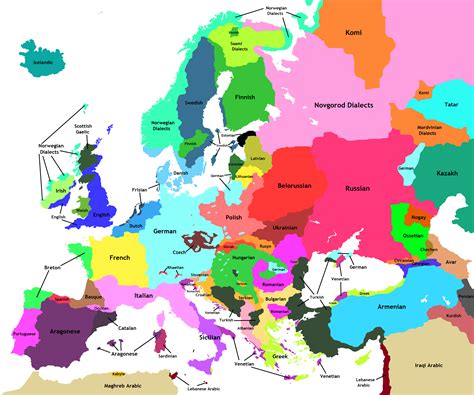 Alternative European Languages Map Rimaginarymaps