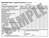 Pictures of Electric Pallet Jack Daily Inspection Checklist