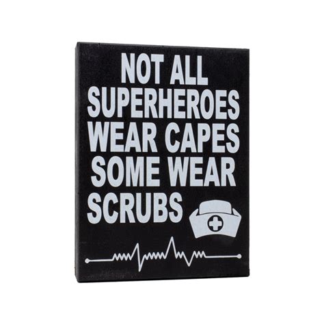 Jg Not All Superheroes Wear Capes Some Wear Scrubs Wood Sign Etsy