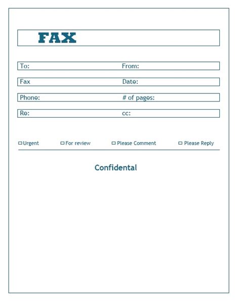 Free Printable Confidential Fax Cover Sheet