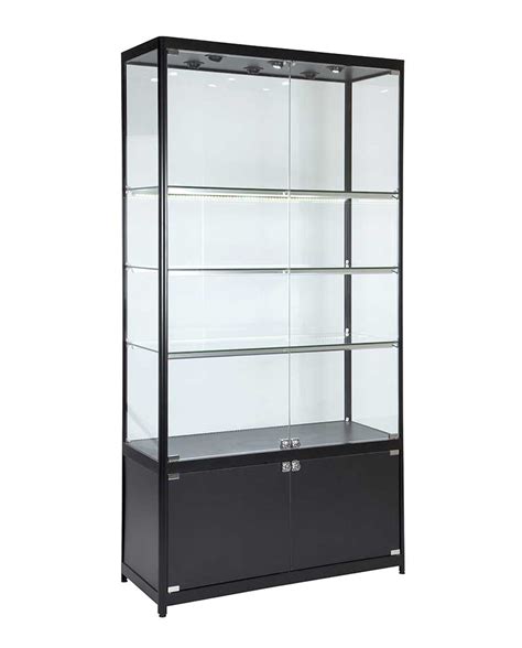 Aluminium Glass Display Cabinet 800x400x1980mm T Code 99414 Glass Cabinets Direct