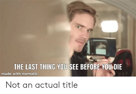 the last thing you see before you die made with mematic not an actual title thing meme on me me