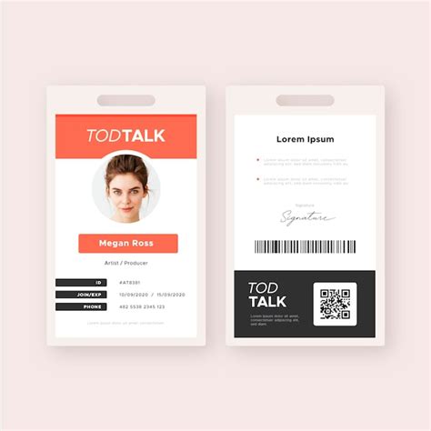 Premium Vector Front And Back Minimal Id Card Template With Photo
