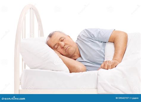 Calm Senior Man Sleeping In A Bed Stock Image Image Of Adult Rest