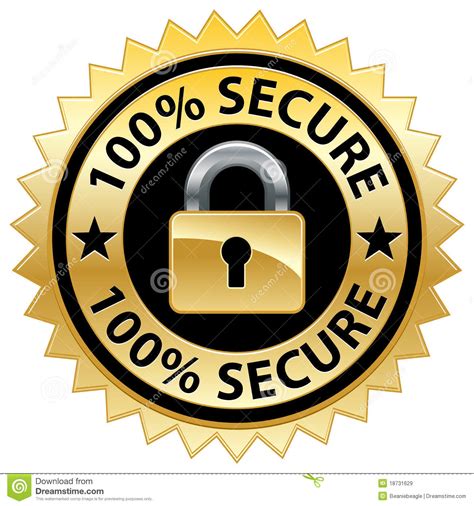 100% Secure Website Seal stock vector. Illustration of drawing - 18731629