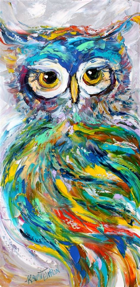 Owl Painting In Oil Palette Knife Abstract Impressionism On Etsy