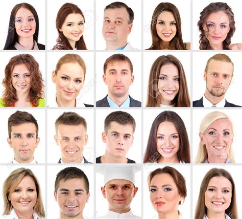 Collage Of Many Different Human Faces Stock Photo 24176012 Image