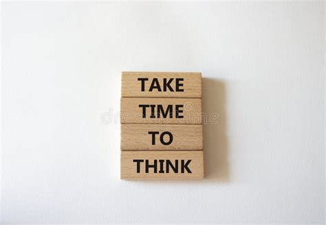 Take Time To Think Symbol Wooden Blocks With Words Take Time To Think