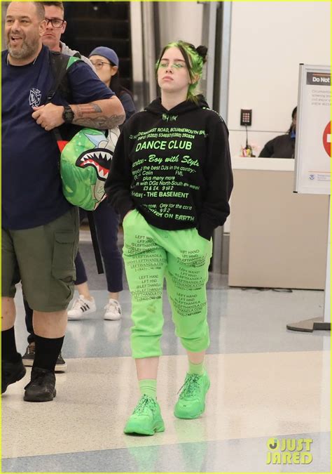 Billie Eilish Matches Neon Green Hair With Her Outfit Photo 1246686