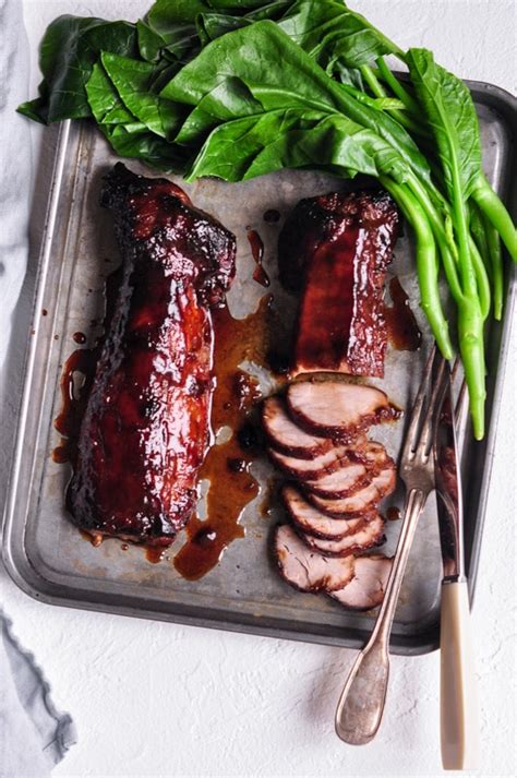Combine soy sauce, red wine, honey, sugar, food colouring, crushed garlic and halved shallot in a large bowl. Chinese Barbecue Pork (Char Siu Pork) - Eat, Little Bird