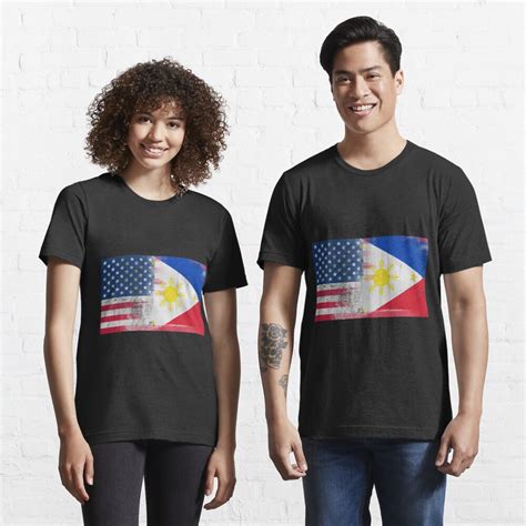 filipino american half philippines half america flag t shirt for sale by ozziwar redbubble