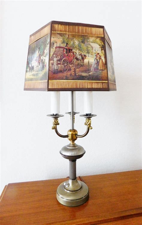 Find antique glass oil lamps from a vast selection of antiques. Candle Stick Lamp with Early American Style Shade by oldandnew8 on Etsy | Candlestick lamps ...