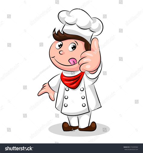 Cartoon Cute Funny Chef Cook Cap Stock Vector 570200584