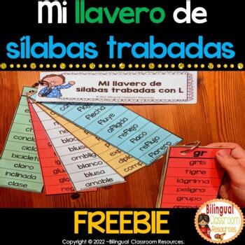 Sílabas Trabadas Grupos Consonánticos Spanish Blends Llavero