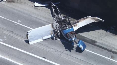 California Plane Crash Lands And Ignites On Freeway Near Los Angeles