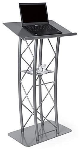 Silver Aluminum Curved Truss Lectern