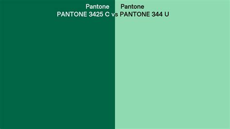 Pantone 3425 C Vs Pantone 344 U Side By Side Comparison