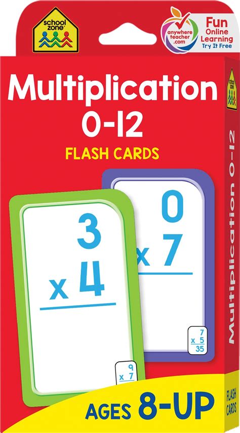 Multiplication 0 12 Flash Cards Ages 8 Up Grades 3 5 Math Beginning