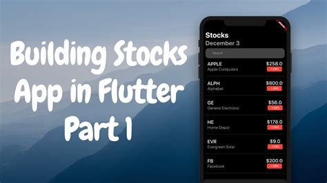 Building Stocks App Using Flutter Part 1 Youtube