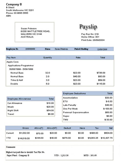 Payslip Templates Word Excel PDF Formats