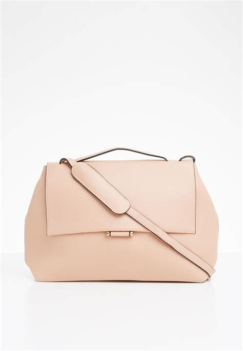 Leather Look Shoulder Bag Nude Pink STYLE REPUBLIC Bags Purses