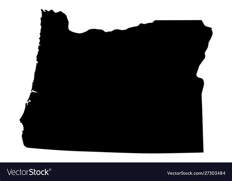 Oregon State Silhouette Map Royalty Free Vector Image