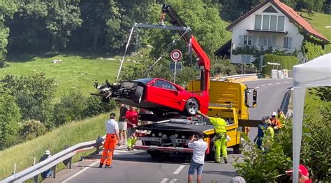 The Walk Of Shame Ferrari F40 Gets Its Face Covered Up After Crashing