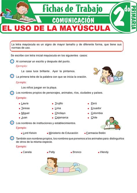 El Uso De La Mayúscula Para Segundo Grado De Primaria La Letra