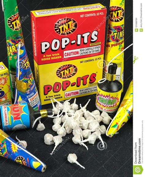 Pop Its and Party Poppers, Low Grade Fireworks Editorial Stock Image