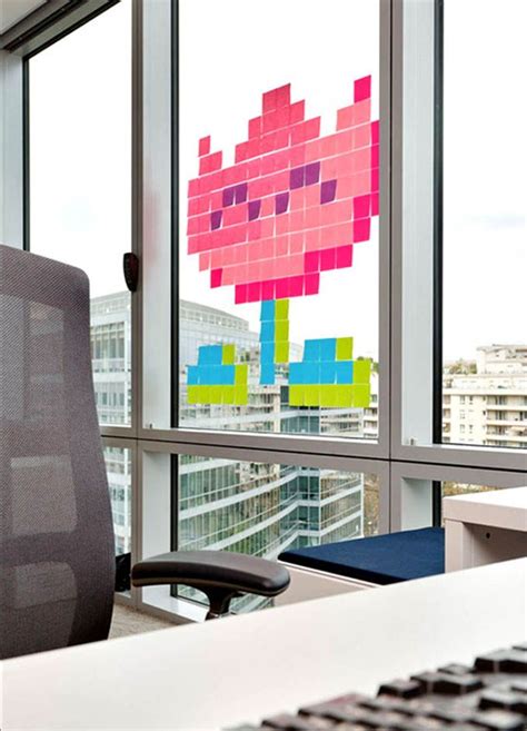 Arte Com Post Its Transforma Os Ambientes Post It Art Office Art