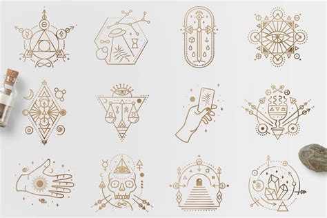 12 Esoteric Logobadgesymbol 576646 Logos Design Bundles