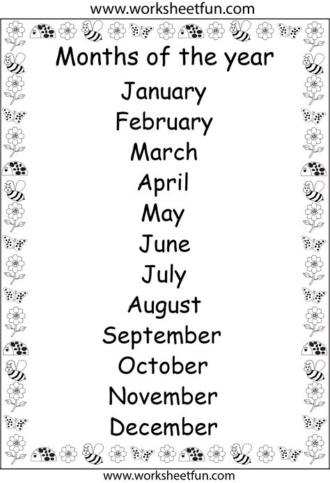 Months Of The Year Months In A Year Preschool