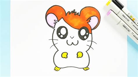 How To Draw A Cute Kawaii Hamster Easy Step By Step Draw Hamtaro For