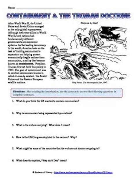 Select one or more questions using the checkboxes above. Containment and Truman Doctrine Cartoon Analysis Worksheet ...