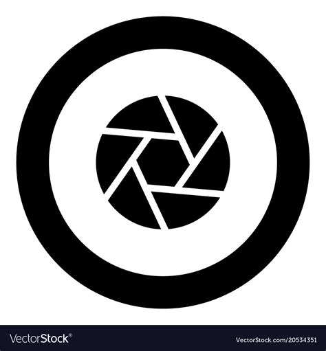Camera Lens Shutter Icon Black Color In Circle Vector Image